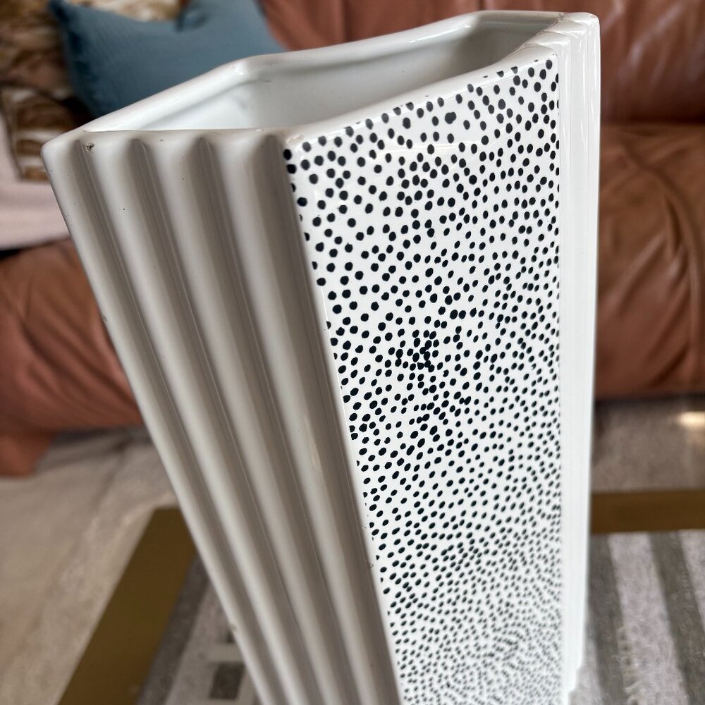 Vintage Italian 80s Mod Massimo Materassi Polka Dot Ceramic Vase